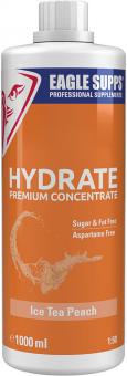 EAGLE SUPPS Hydrate Premium Concentrate, 1-Liter-Flasche, Ice Tea Peach, zuckerfrei, mit Vitaminen und Mineralstoffen.