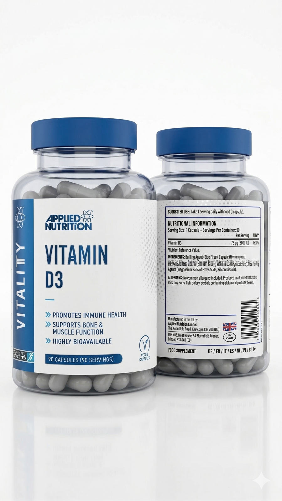 Vitamin D3 90 Kapseln – Premium Supplement von BodyPlanet