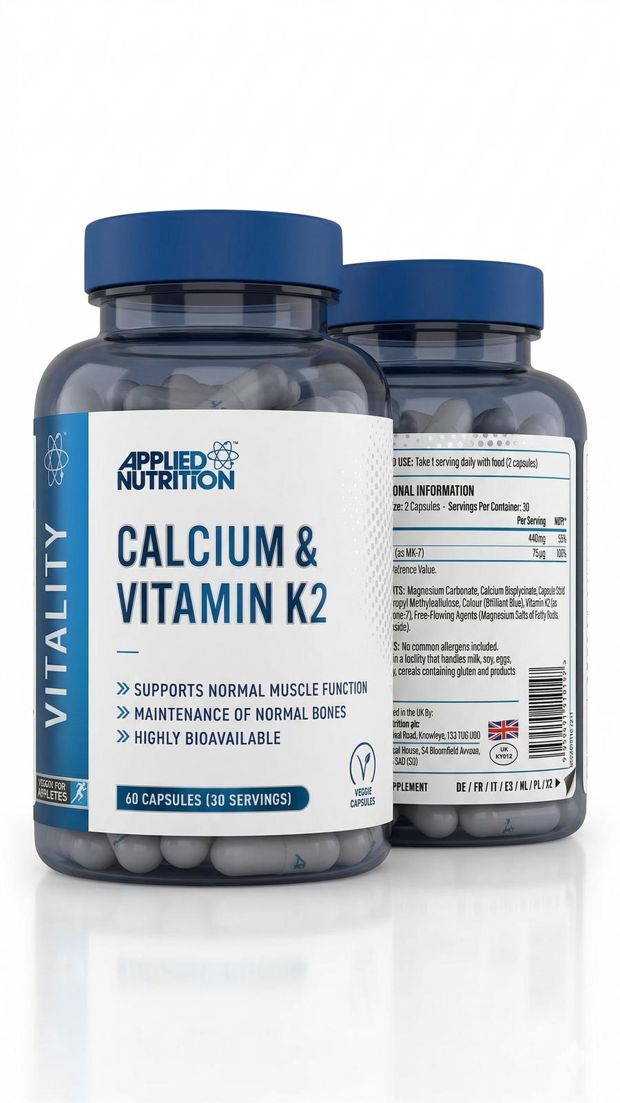 Calcium & Vitamin K2 60 Kapseln – Premium Supplement von BodyPlanet